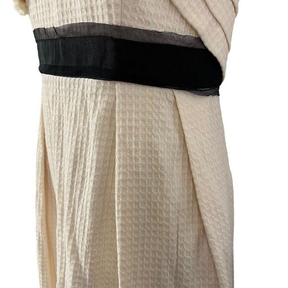 Deletta Anthropologie Womens Cream Textured Knit Sweetheart Neck Party Dress M - Picture 9 of 16